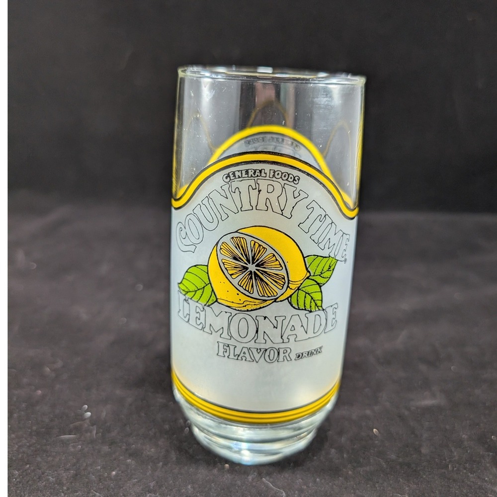 Vintage Country Time Lemonade Frosted Glass General Foods Advertising‎ Juice Cup
